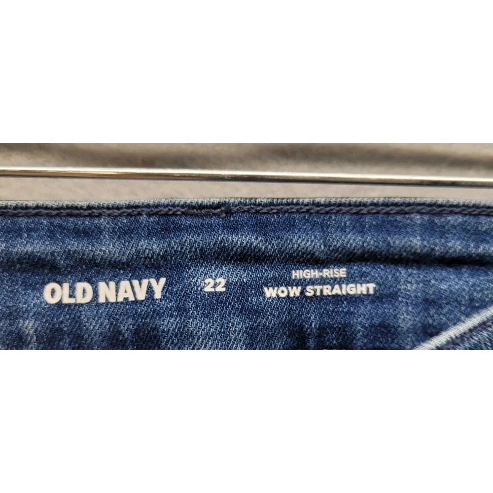 Old Navy High Rise Wow Straight Jeans Women's Size 22 Blue‎ Denim